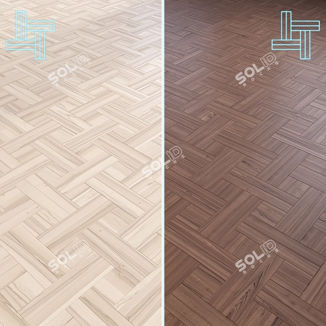 Wooden Floor 3D Model Set 3D model image 1