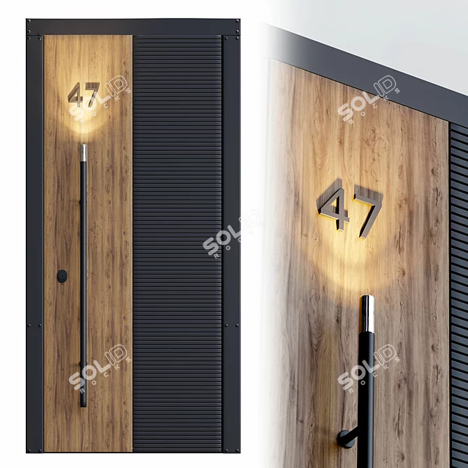 Stylish Entry Door: Expression Flash 3D model image 1