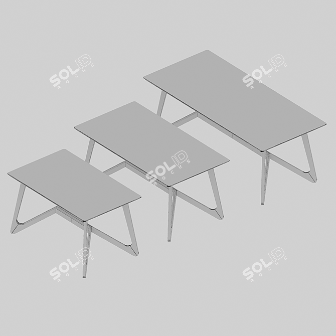 LaLume Modern Dining Table 3D model image 3