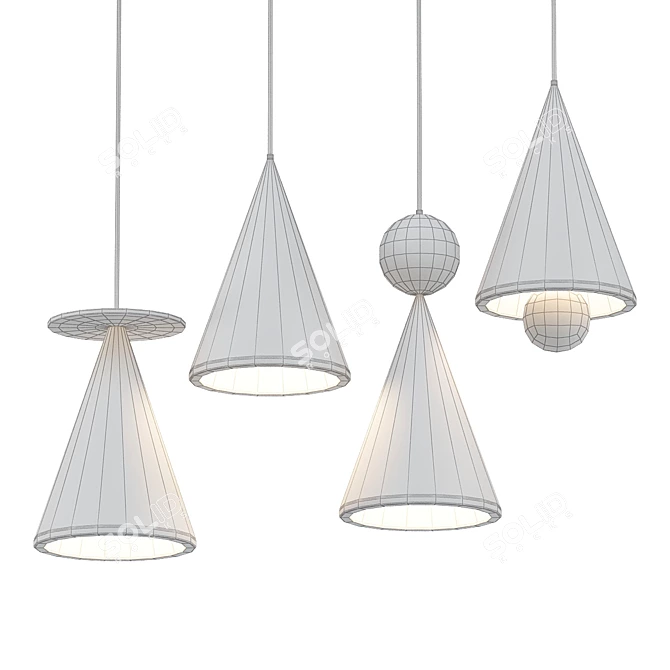 Modern Piet Cone Design Lamp 3D model image 2