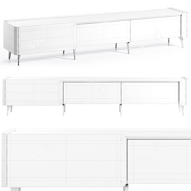  Midnight Oak TV Stand 3D model image 2