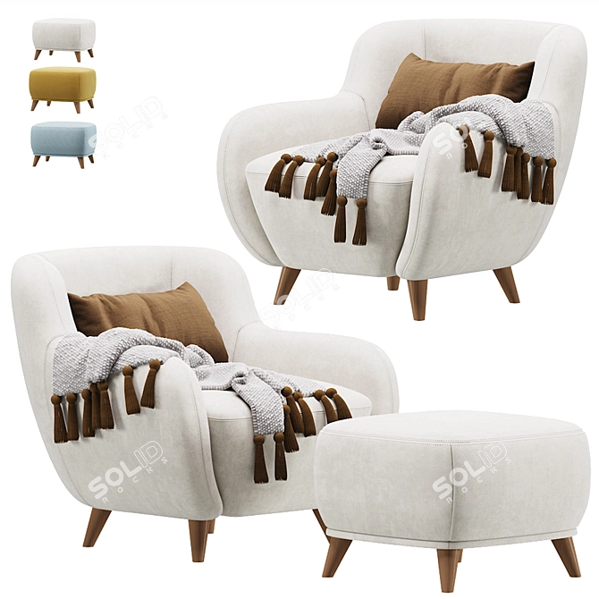 Ansil Happy Light Armchair - Comfortable Elegance 3D model image 1