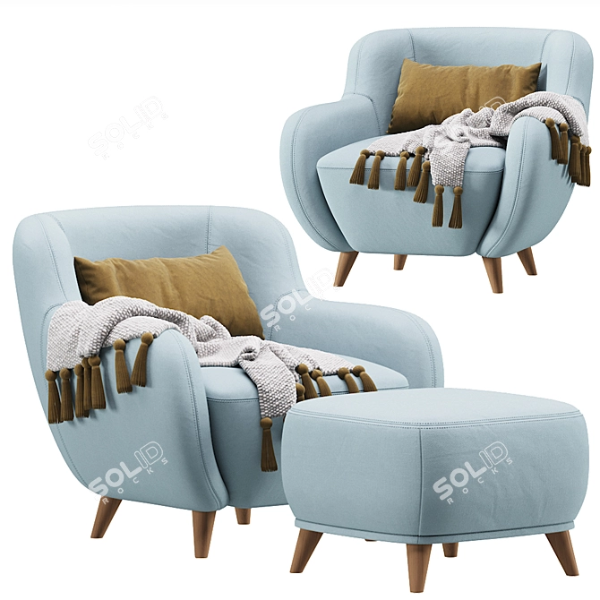 Ansil Happy Light Armchair - Comfortable Elegance 3D model image 3