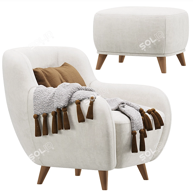 Ansil Happy Light Armchair - Comfortable Elegance 3D model image 4