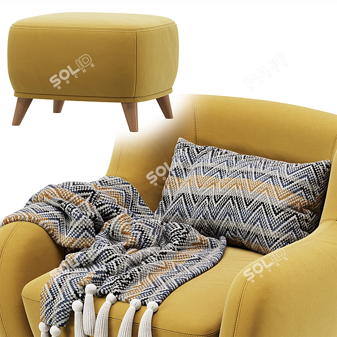 Ansil Happy Light Armchair - Comfortable Elegance 3D model image 5