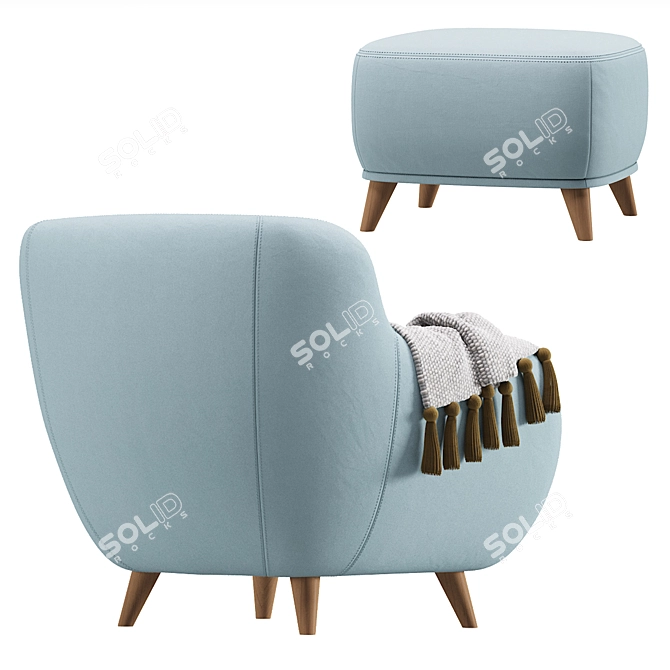 Ansil Happy Light Armchair - Comfortable Elegance 3D model image 6