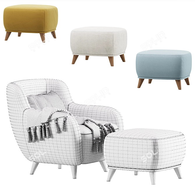 Ansil Happy Light Armchair - Comfortable Elegance 3D model image 7