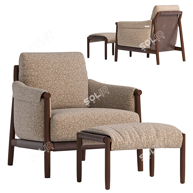 Modern Lounge Chair 3D Model 3D model image 1