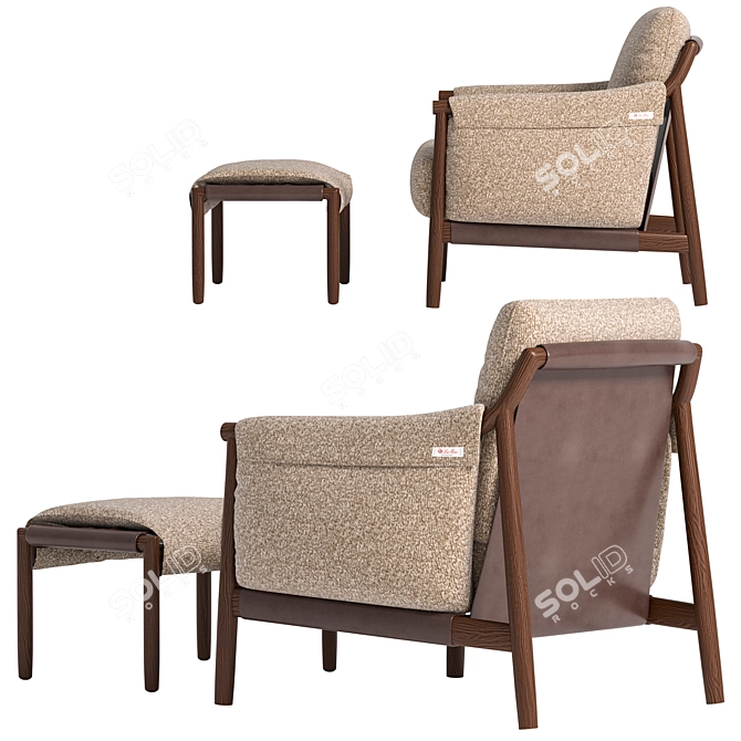 Modern Lounge Chair 3D Model 3D model image 2