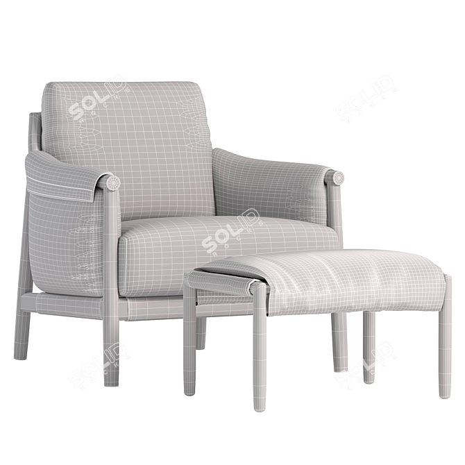 Modern Lounge Chair 3D Model 3D model image 6