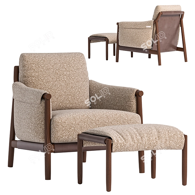 Modern Lounge Chair 3D Model 3D model image 7