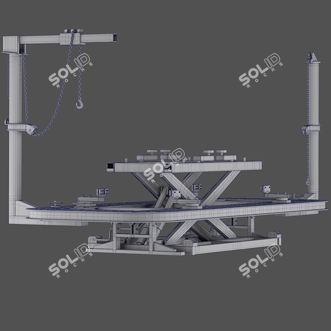 Black Shark Body Repair Stand 3D model image 3