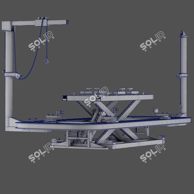 Black Shark Body Repair Stand 3D model image 4