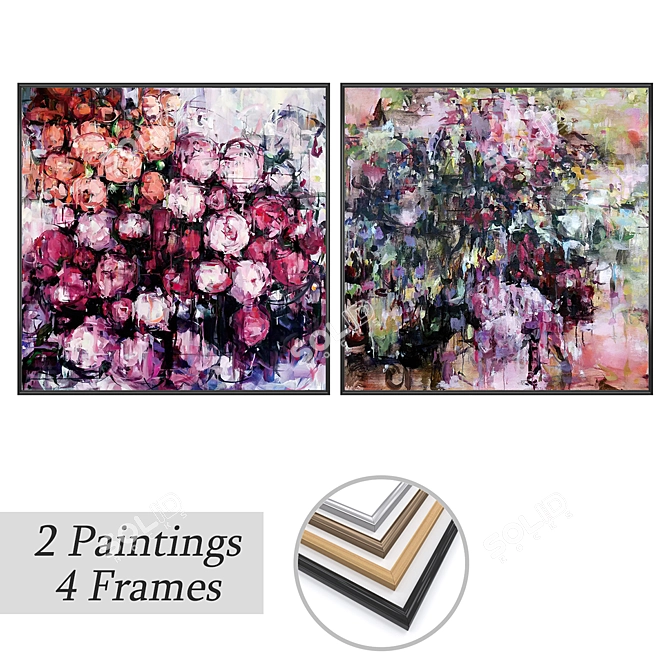 Artwork Set with Multiple Frames 3D model image 1