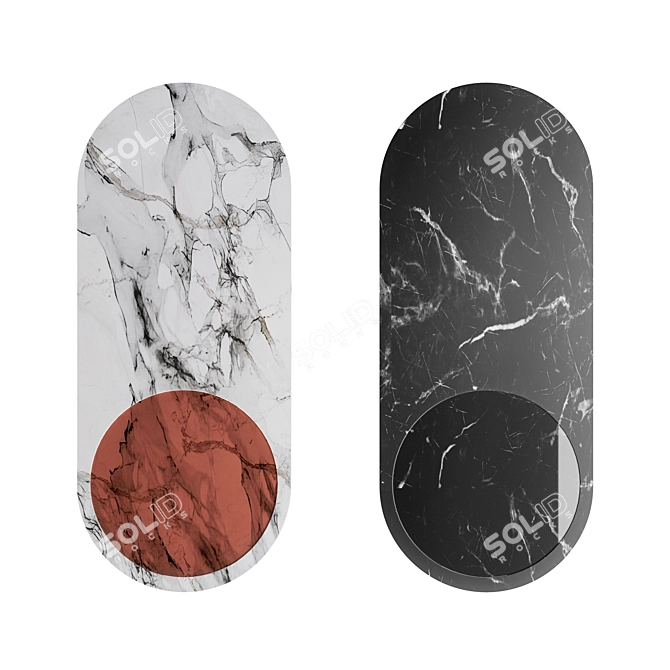 BOWER Marble Glass Wood Table 3D model image 2