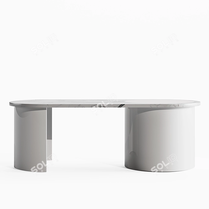 BOWER Marble Glass Wood Table 3D model image 4