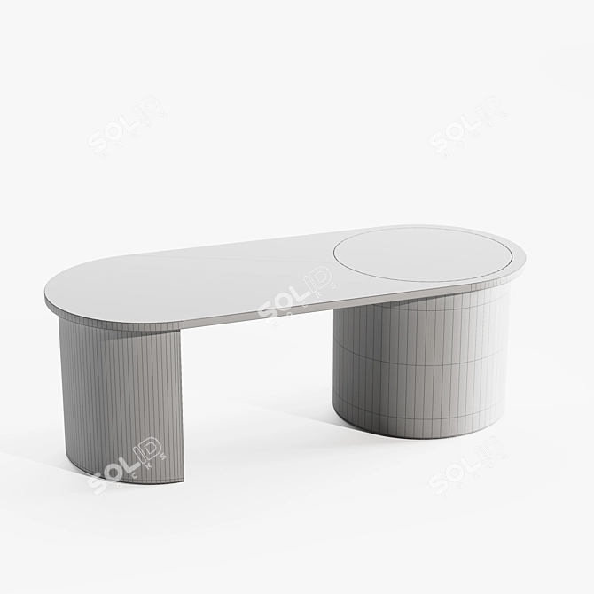 BOWER Marble Glass Wood Table 3D model image 5