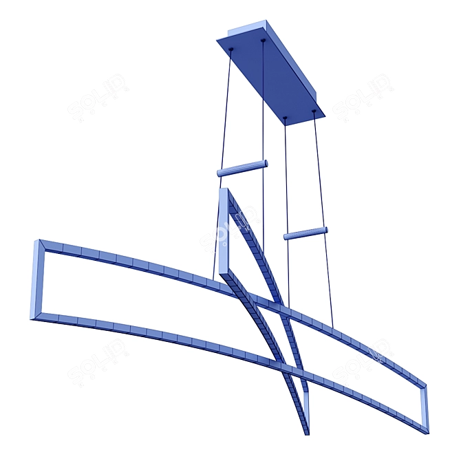 Elegant LED Linear Chandelier 3D model image 3