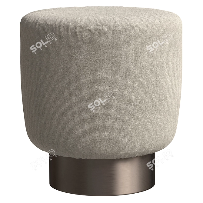 BONALDO Belt&Cross Pouf - Beige Cotton & Dark Metal 3D model image 1