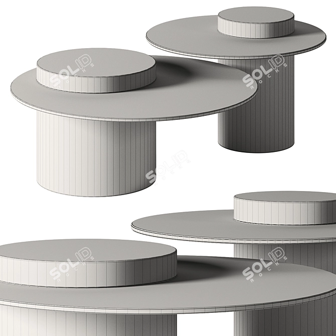 Sleek Glass Metal Coffee Table 3D model image 3