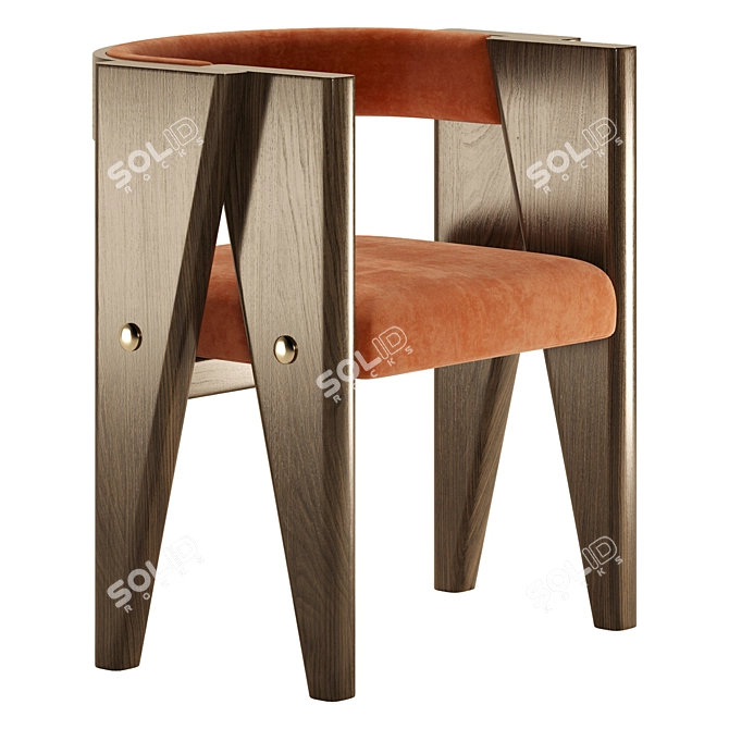 Minimalist Teddy Dining Chair 3D Model 3D model image 1
