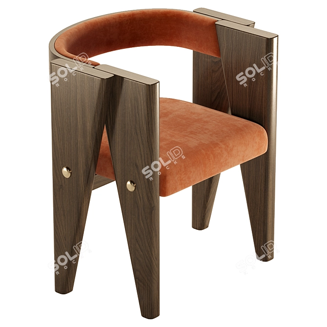 Minimalist Teddy Dining Chair 3D Model 3D model image 3