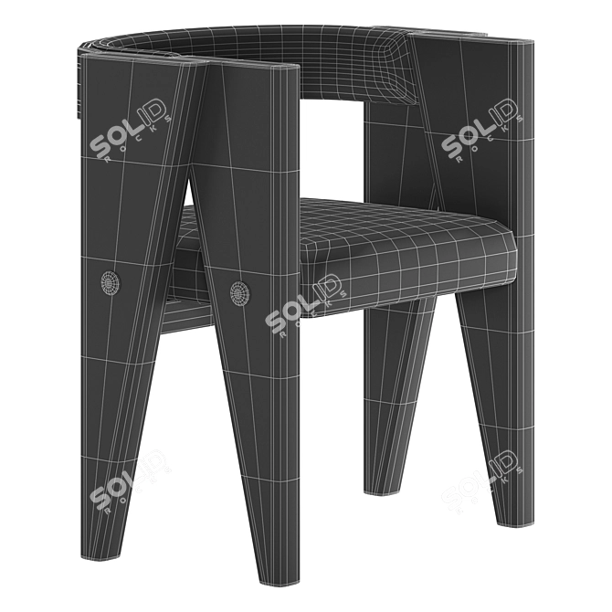 Minimalist Teddy Dining Chair 3D Model 3D model image 4