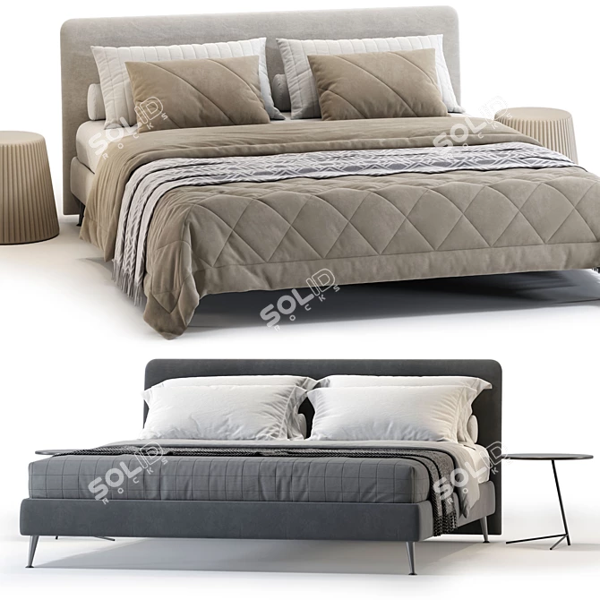  Luxe Bonaldo Tonight Bed 3D model image 1