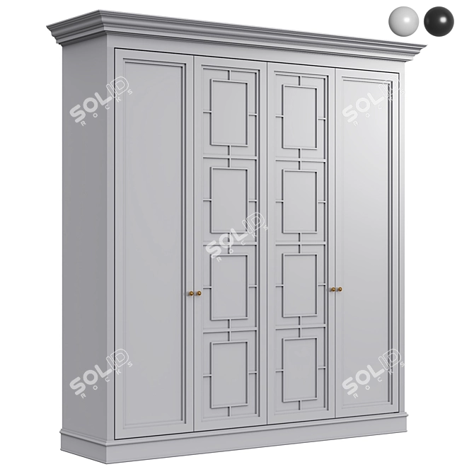 Modern Wardrobe 34: Corona Render 3D model image 1