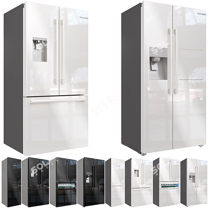 Bosch Refrigerator Set - Premium Models 3D model image 2