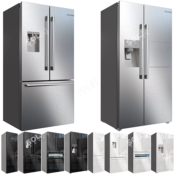 Bosch Refrigerator Set - Premium Models 3D model image 4