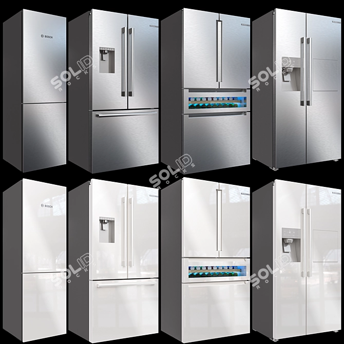 Bosch Refrigerator Set - Premium Models 3D model image 5