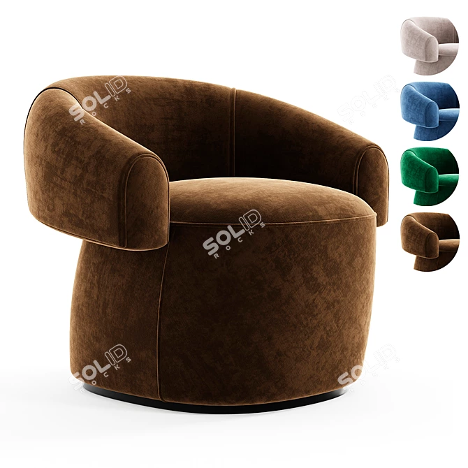 Modern Upholstered Armchair by Moroso 3D model image 1