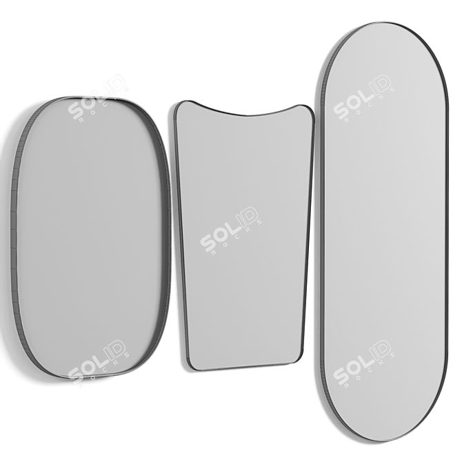 Elegant Trio Mirror Set 3D model image 3