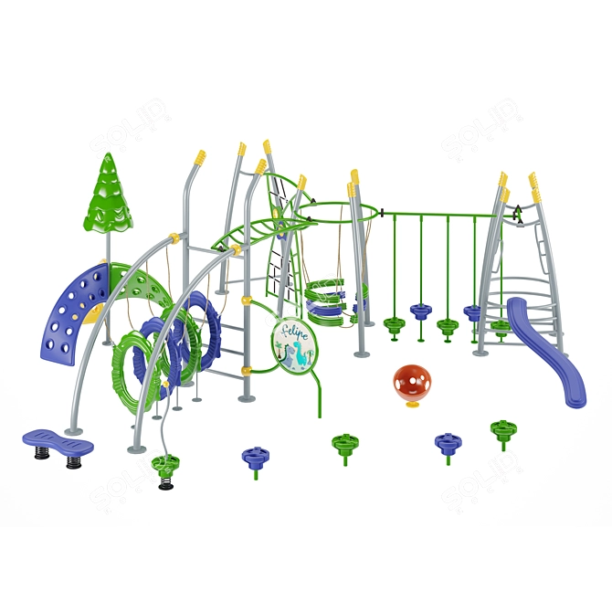 Freestyle III Commercial Playground Set 3D model image 1