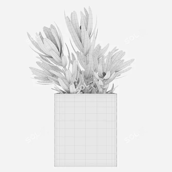 Modern Plant 3D Model Kit 3D model image 4