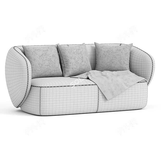 Modern Swell 2 Seater Sofa 3D model image 3