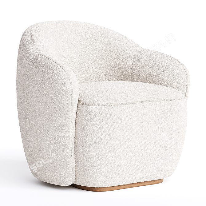 Modern Barba Armchair with Box Trick 3D model image 1