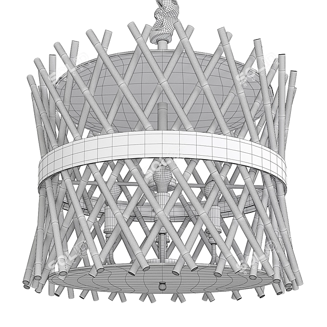 Bert Glass Ceiling Pendant Light 3D model image 2