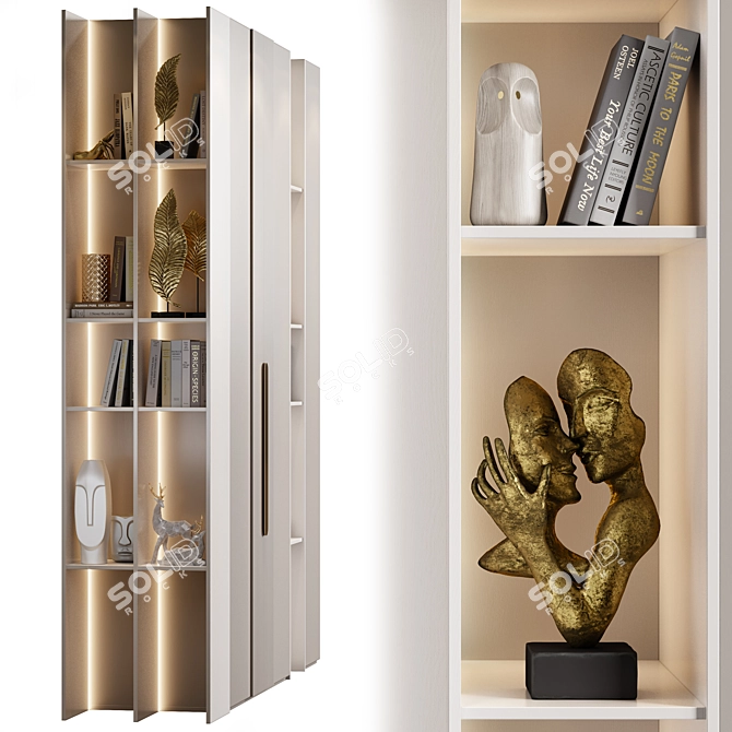 Neoclassical Wardrobe 30, Elegant Storage Solution 3D model image 2