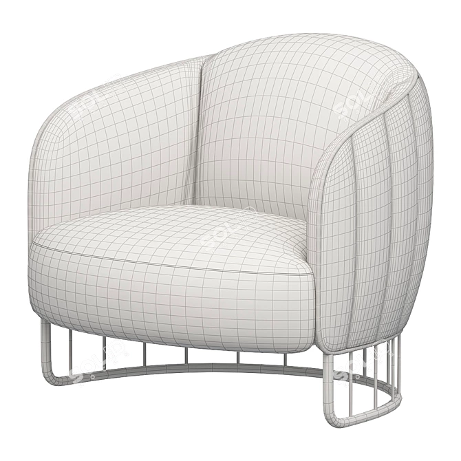 Elegant Tonella Armchair: Sleek Design 3D model image 2