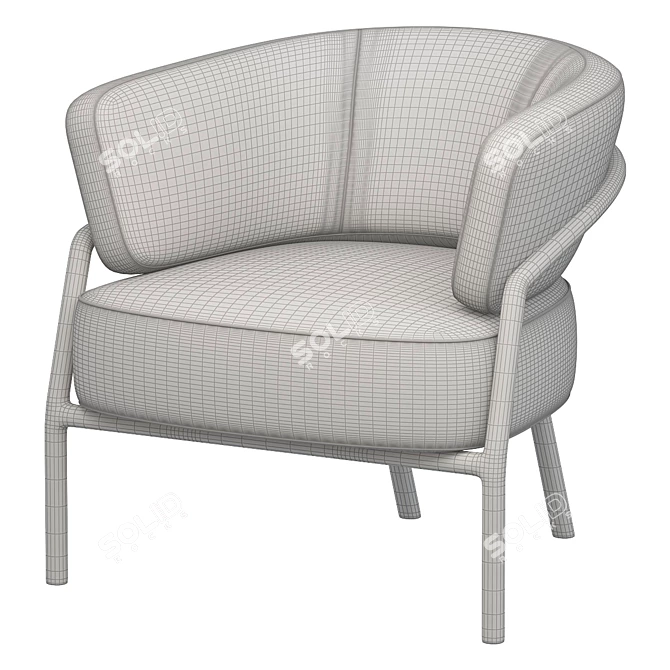 Elegant Nanì Meridiani Armchair 3D model image 2