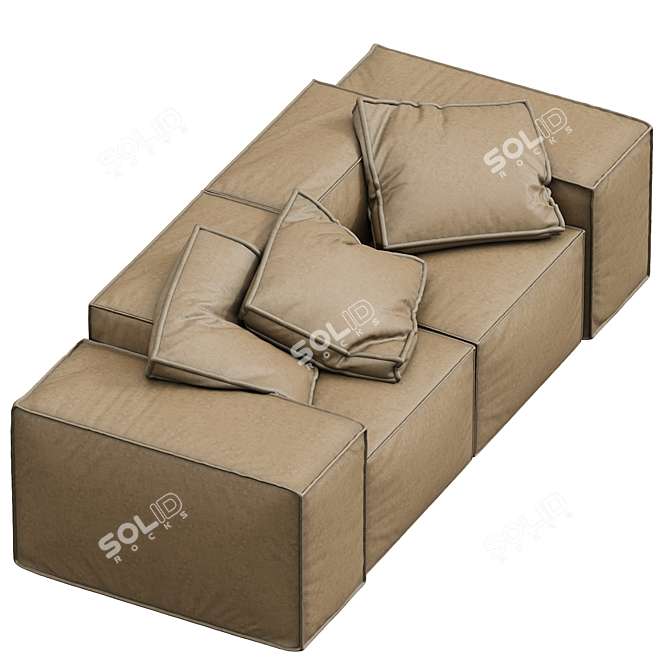 Modern Large 2-Seater Melia Sofa 3D model image 2