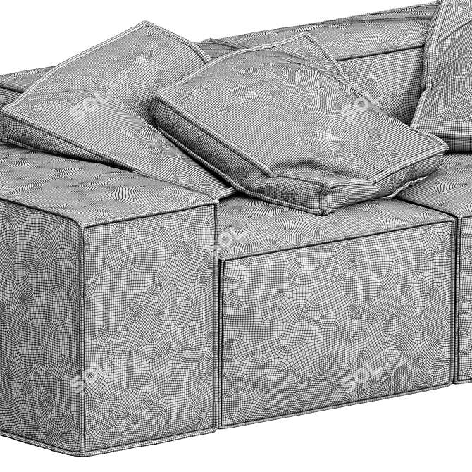 Modern Large 2-Seater Melia Sofa 3D model image 3