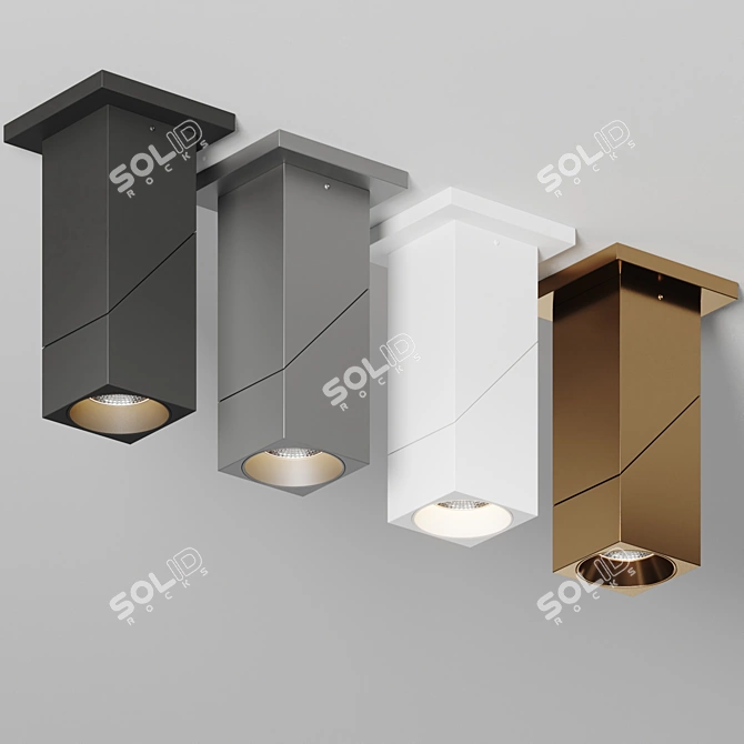 Adjustable LED Flushmount Light Fixture 3D model image 5