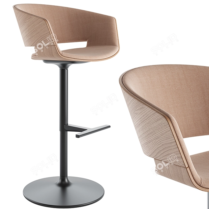 Modern Adjustable Bar Chair 3D model image 1