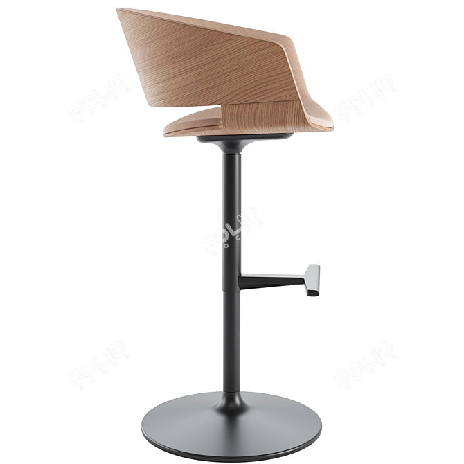 Modern Adjustable Bar Chair 3D model image 2