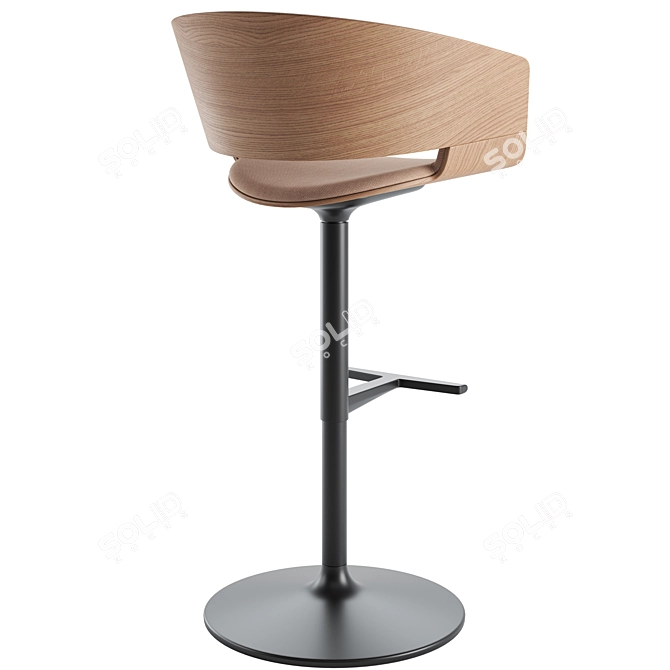 Modern Adjustable Bar Chair 3D model image 3