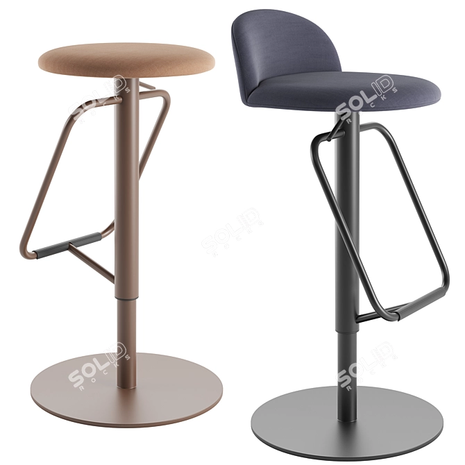 Modern Adjustable Cosmo Stool Design 3D model image 1