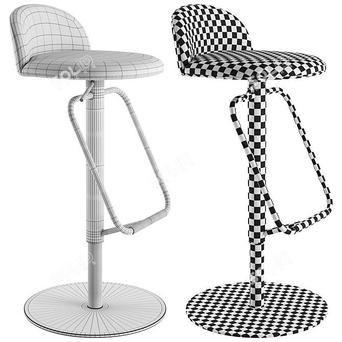 Modern Adjustable Cosmo Stool Design 3D model image 5